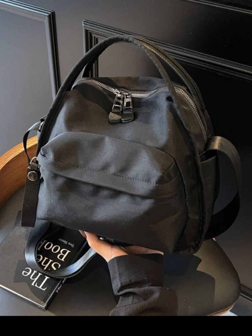 New Black Top-Handle Crossbody Bag with accessories